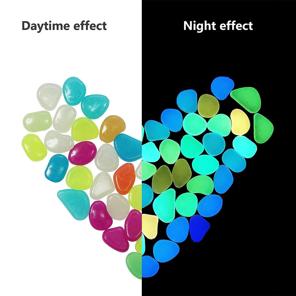 50/100/200 szt. Kamienie świecące w ciemności Mini świecące skały 0.8-1.1cm ozdobne kamyki do akwarium garnki ogrodnicze dekoracje żwir