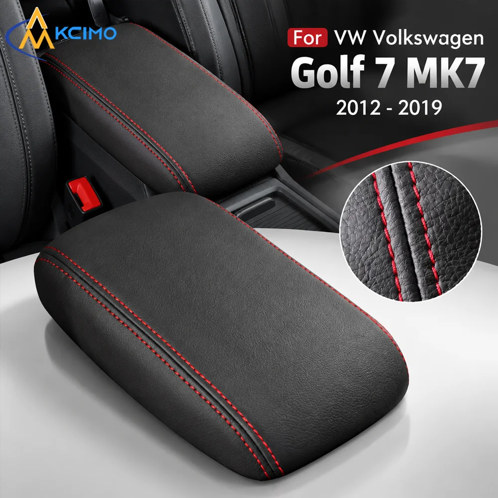 Custom Fit PU Leather Armrest Box Cover For VW Golf 7 MK7 2012-2019, Center Console Armrest Lid Protector Auto Interior Trim