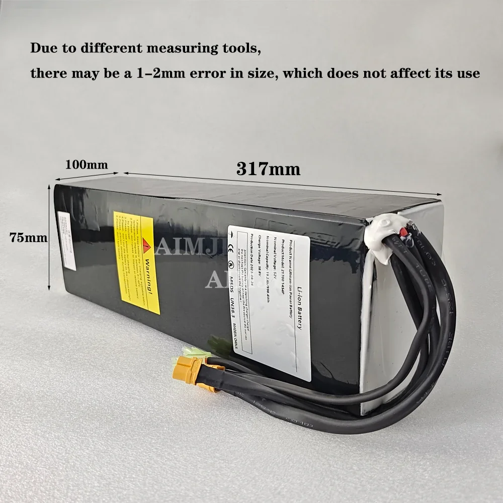 14S4P Rechargeable Lithium Battery Pack 52V 19200mAh 21700 battery Suitable For Dual Drive Scooter with BMS