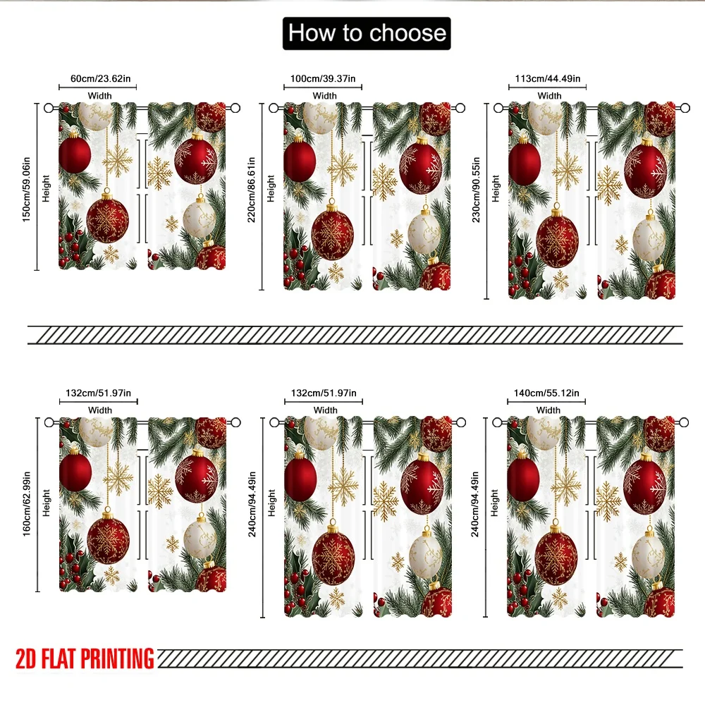 2 قطعة 2D الطباعة المسطحة عيد ميلاد سعيد الستار الشعبي عيد الميلاد الحلي الثلج جارلاند 100% البوليستر بدون كهرباء #3