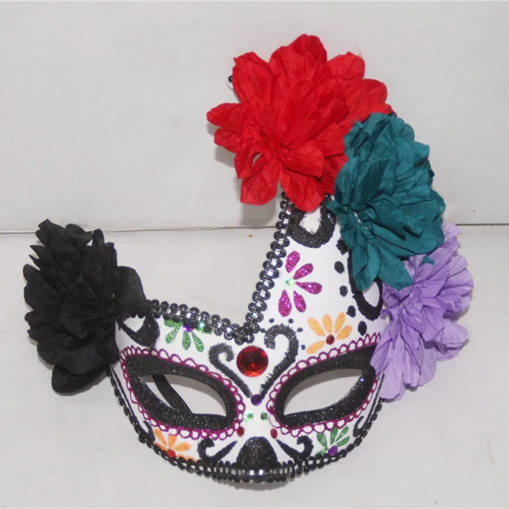 

Creative European & American Style Party Ball Masks - Mexican Day of the Dead Masquerade Flower Masks