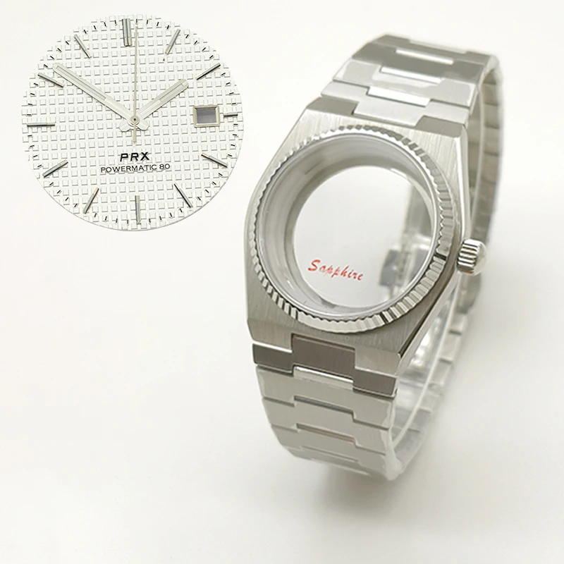 Мод 40 мм серебряный корпус для часов PRX Super Player для NH35 NH36 NH38 7S26 4R Механизм Сапфировое стекло Многоцветный циферблат Детали стрелок