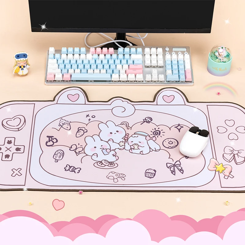 

New Extra Large Gaming Mouse Pad Kawaii Picnic Rabbit Office Computer Big Desk Mat Waterproof Nonslip Laptop Desk Accessories