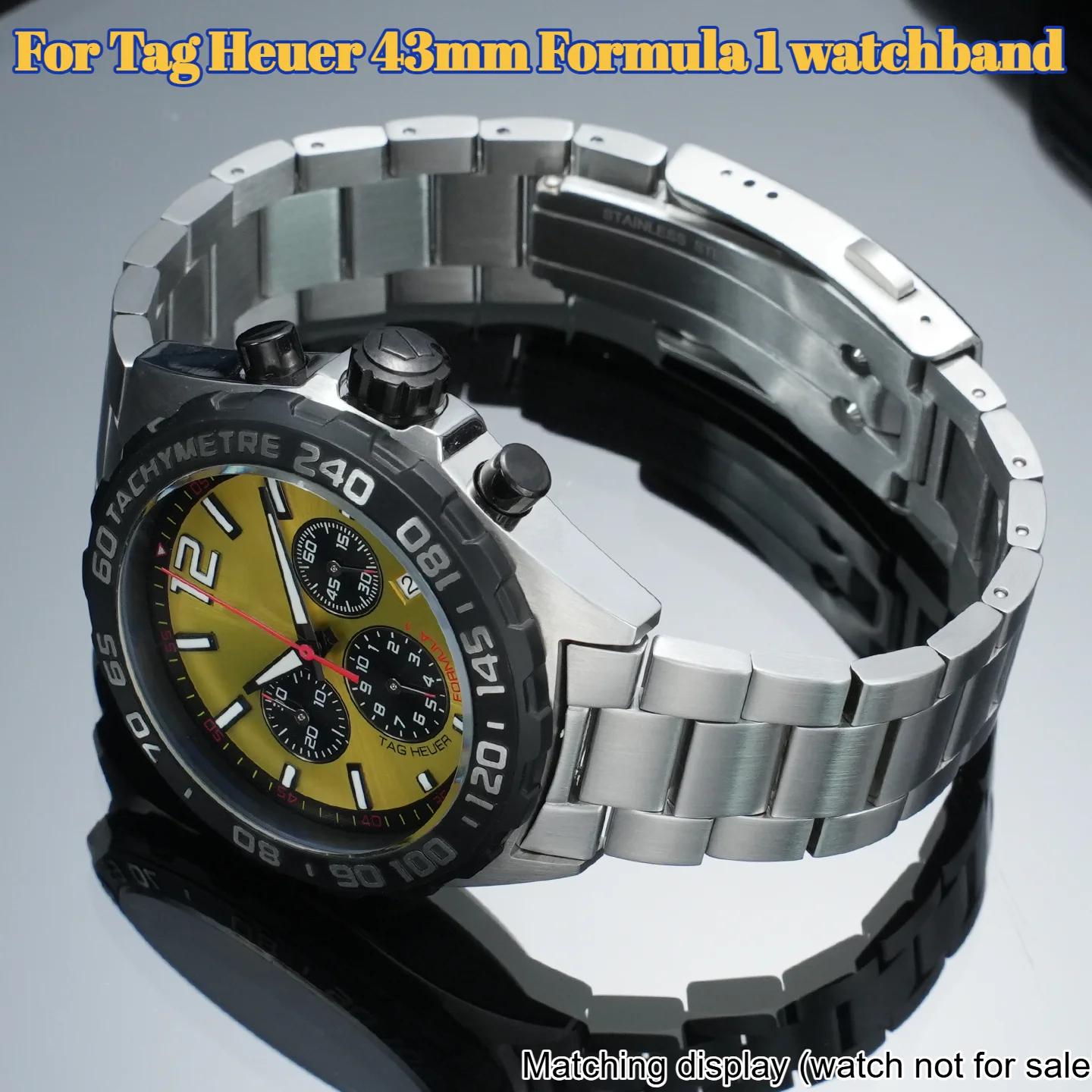 

For TAG HEUER 43mm Formula 1 Strap WAZ1010 CAZ1011 Men's Metal watch chain 21.5mm Curved end stainless steel watchband bracelet