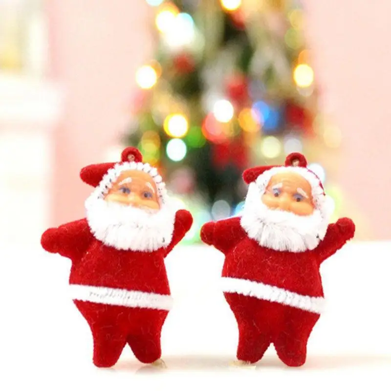 

6PCS Christmas Dolls Plush Toys Keychain Cute Santa Claus Bag Pendant Christmas Tree Decoration Ornament for Girl Kids Xmas Gift