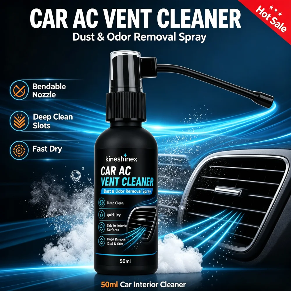 Car Air Conditioner Cleaner Spray 50ml 100ml Fast Dry Formula with Extended Nozzle for Vents Buttons Cup Holders Crevices