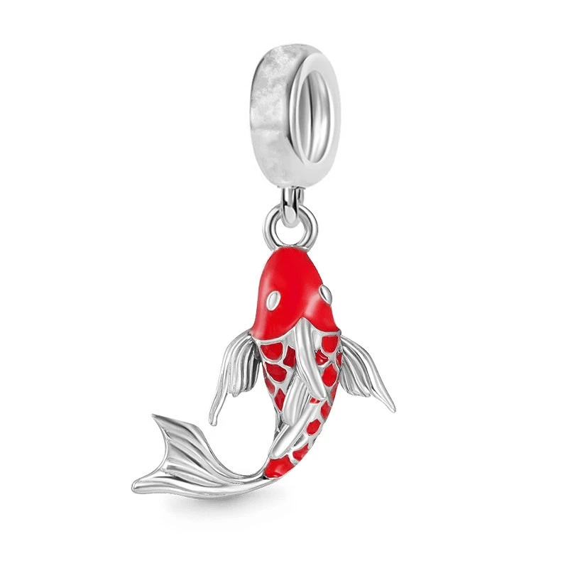 NEW Lucky Carp Fish & Star Killer Whale Trinket Dangle Charm Bead Fit Original 925 Sterling Silver Bracelet DIY Fashion Jewelry