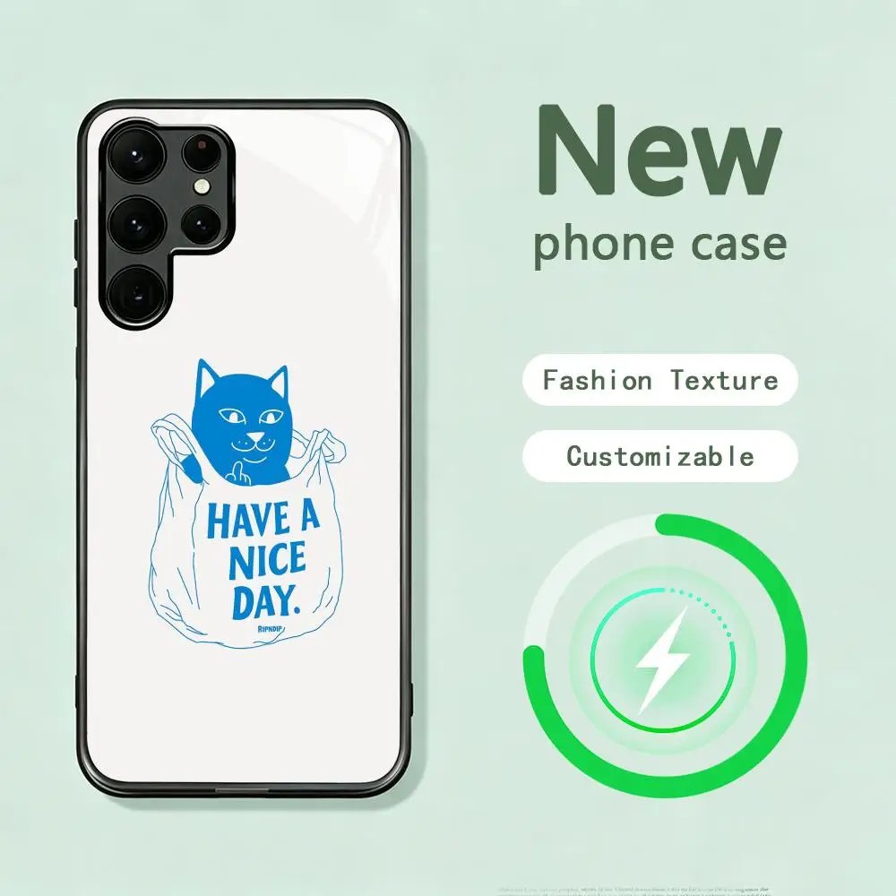 Funda Magnética de Vidrio para Teléfono con Diseño de Anime R-ripndip, Popular y Moderna, para Samsung S26 S25 S24 S23 S22 S21 S20 Plus Ultra Note20