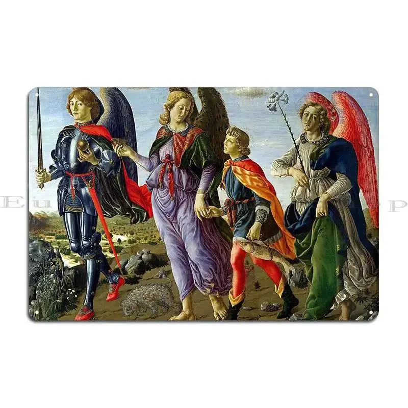 Three Archangels And Tobias Metal Signs Cinema Garage Bar Print Garage Tin Sign Poster
