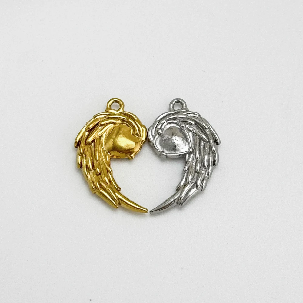 

Сердечный дизайн 13*23 мм 50 шт. подвески из нержавеющей стали для ожерелья/формы крыльев/ювелирных изделий/ручная работа/кулон «сделай сам» # 195546