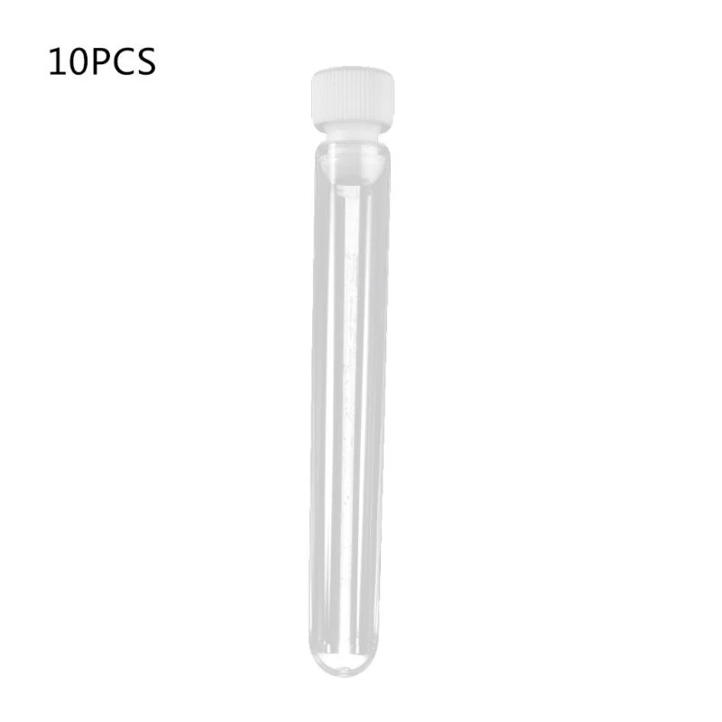 10Pcs Clear Plastic Centrifuge Tubes with Anti-leaking Cap for Teacher Students