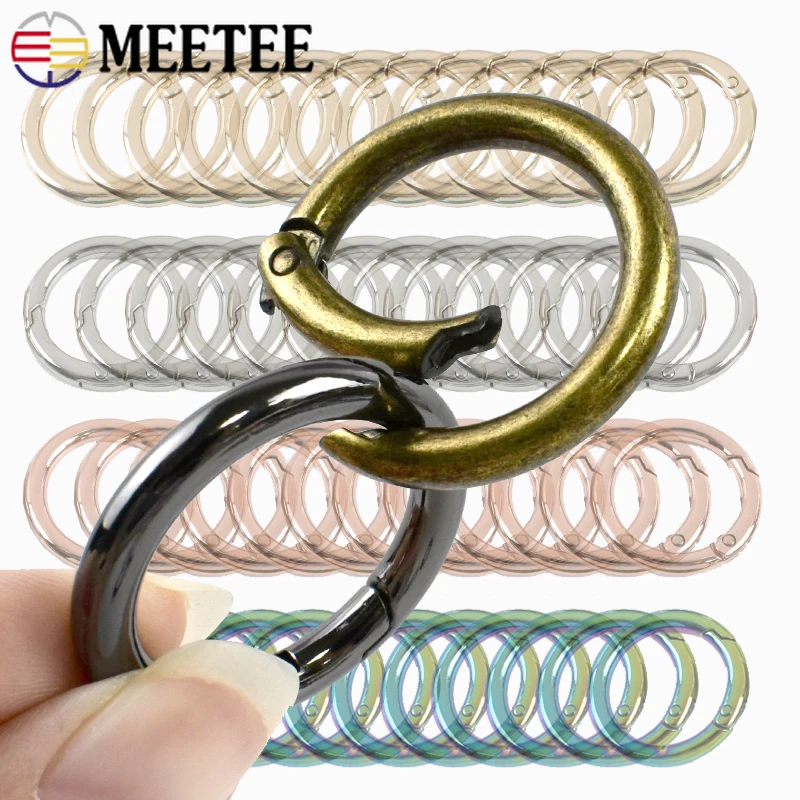 

15Pcs 10-50mm Round Metal Buckles Spring O Ring Keychain Openable Loops Clasp Bag Snap Hook Carabiner Clips Backpack Accessories