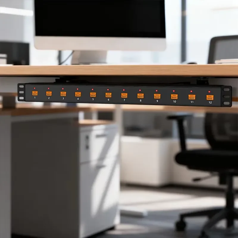 DC24V Type C Fast Charging PDU Module TTL Output Smart Storage Cabinet Power Distribution Unit for Teaching Equipment Rack