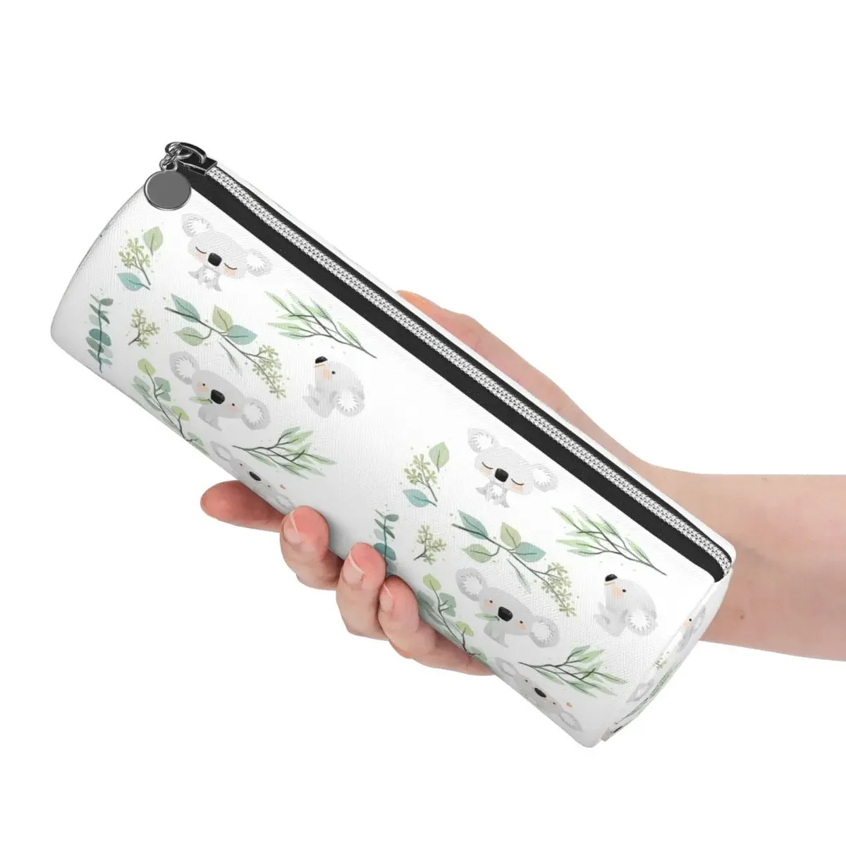 Koala And Eucalyptus Pattern Pencil Cases Pen Holder Cylinder Pen Box Pencil Bag for Kids Stationery Supplies