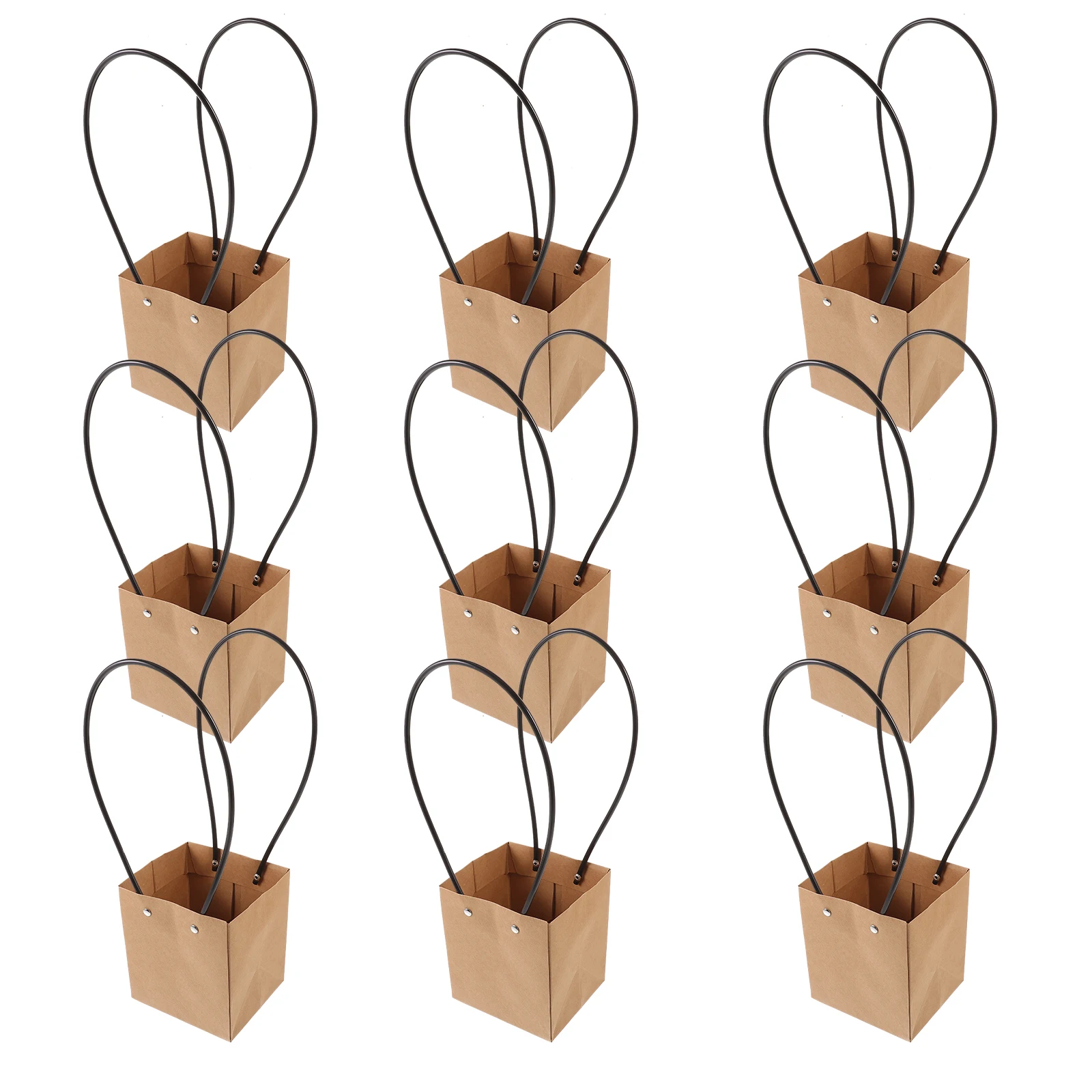 

10pcs Waterproof Tote Bags for Flowers Bouquet Kraft Paper Handheld Flower Packing Storage Bags with Handles Gifts Packaging