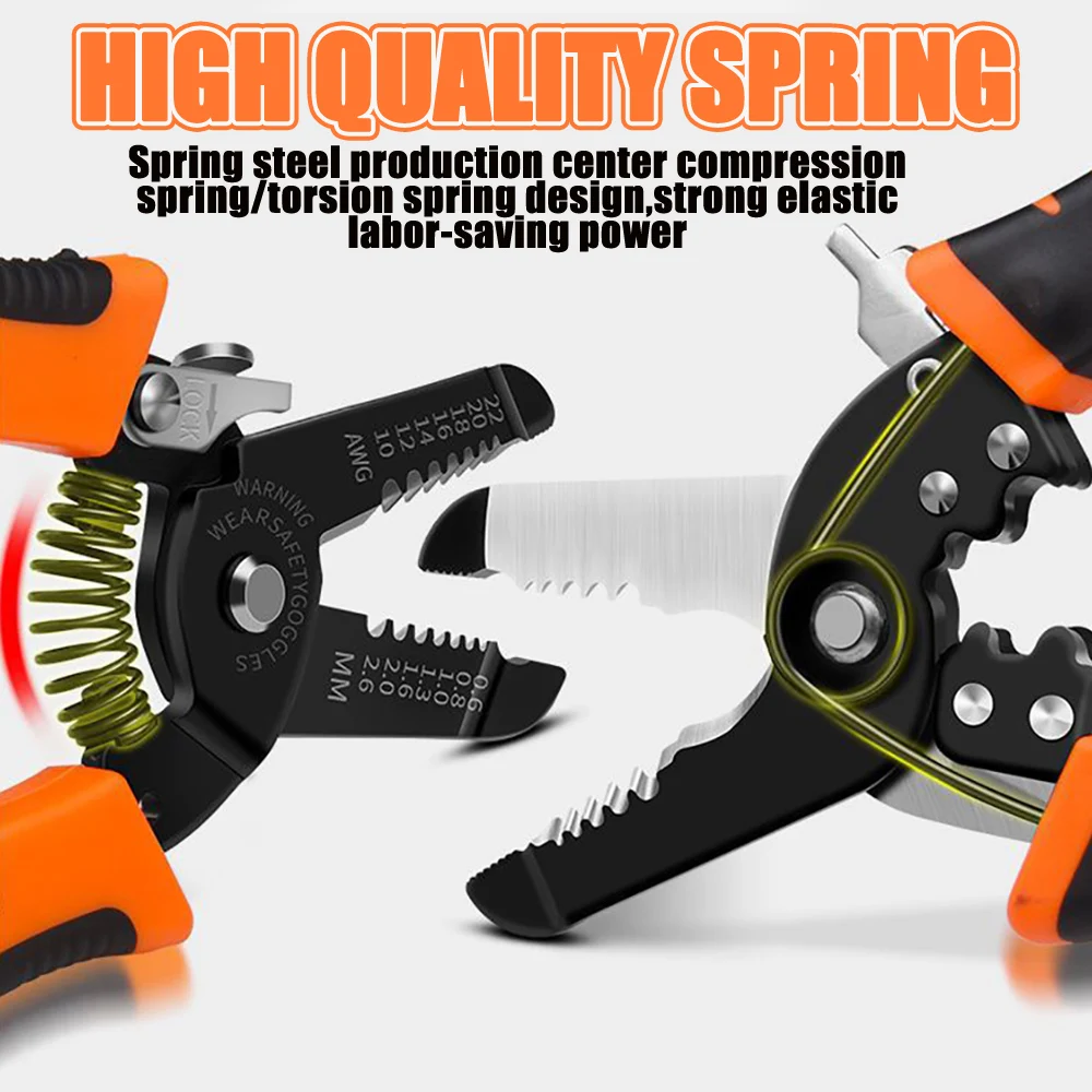 185 مللي متر تجريد العقص كماشة سلك متجرد متعدد الوظائف حلقة Crimpper كهربائي تقشير شبكة كابل المتعرية أدوات