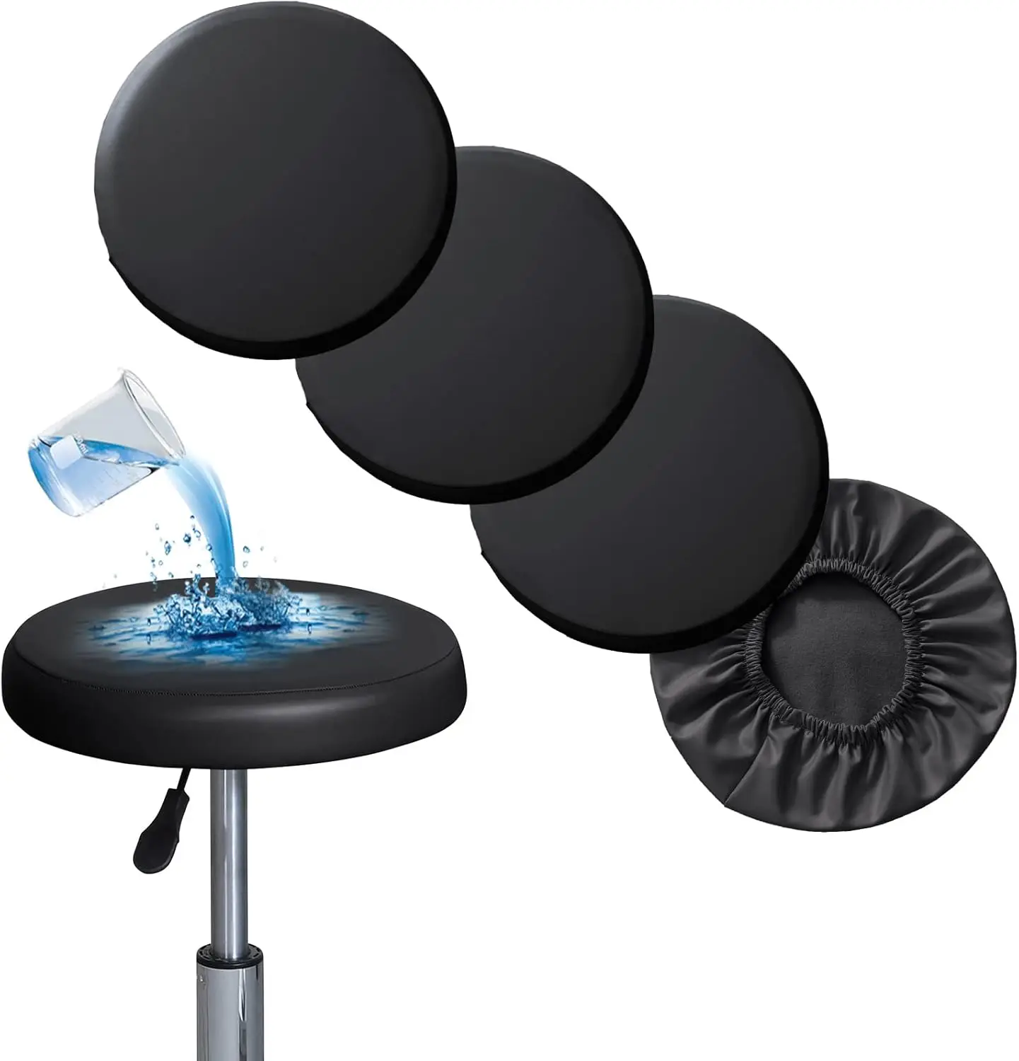 

Stool Covers Round 4 Pa Bar Stool Covers Watedrproof Pu Stool Slipcover With Elastic Stool Cushion Round Bar Stool Seat Covers