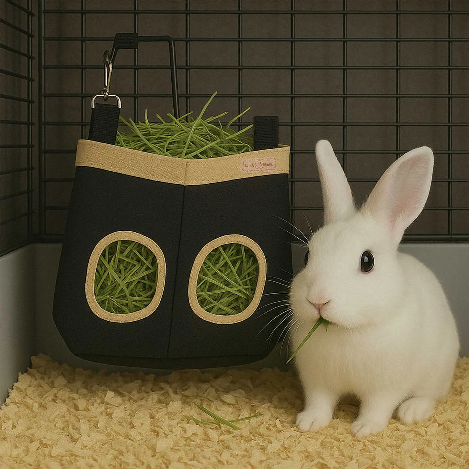 Kaninchen füttern den Strohbeutel Totoro, leicht zu pflegen, Futterbeutel zum Aufhängen von Lebensmitteln, Aufbewahrungsbeutel für kleine Haustiere, Heubeutel