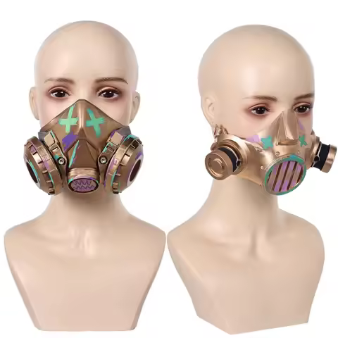 LOL Arcane Jinx Masks Cosplay Costume Props Fantasia Disguise Jinx Mask for Women Halloween Carnival Costume Accessories