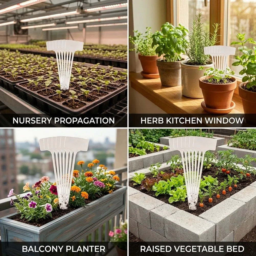 50Pcs Garden Markers Waterproof Outdoor Large Plant Labels Plastic Garden Signs Identification Stakes For Vegetables Pot Flower