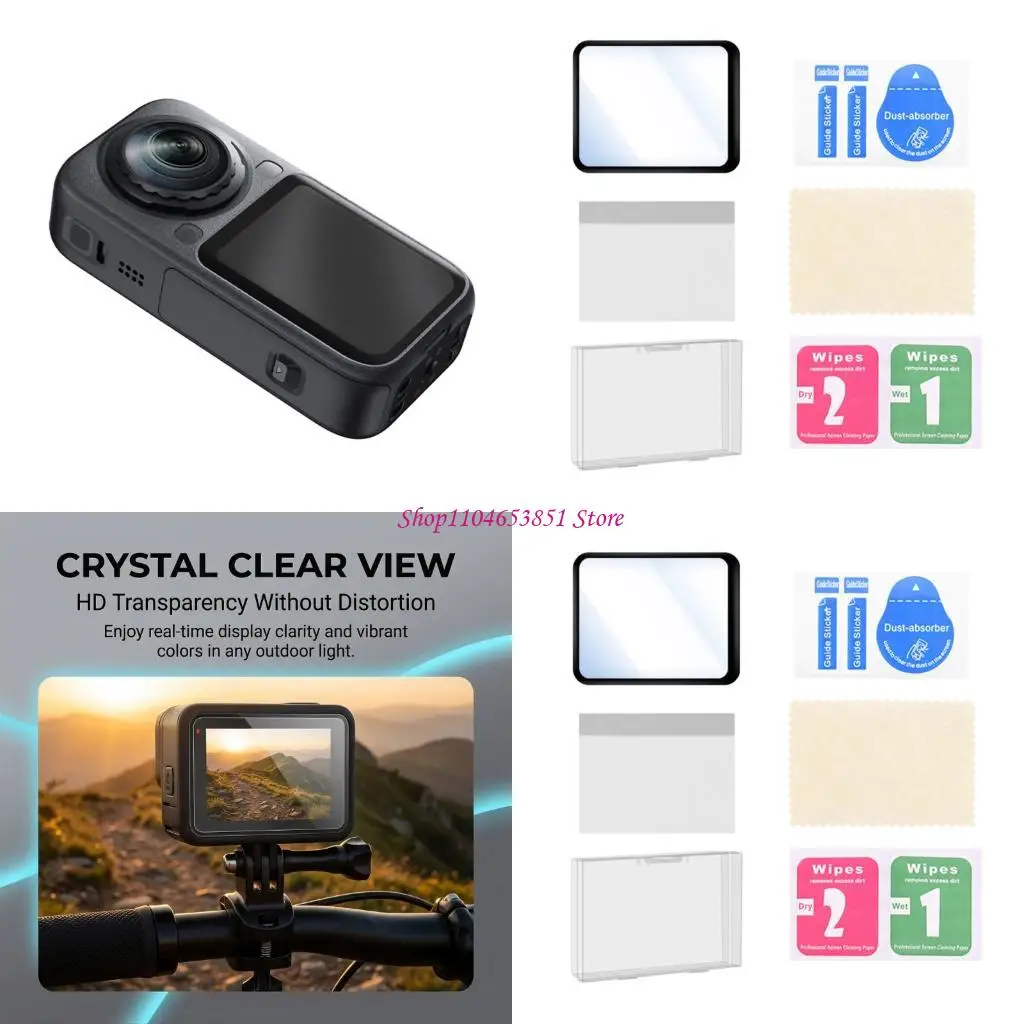 Display Protector Kit for X6 Camera Screen, Tempered Glass Film Cover with Dust Absorber Wipes Smooth Glass Surfaces