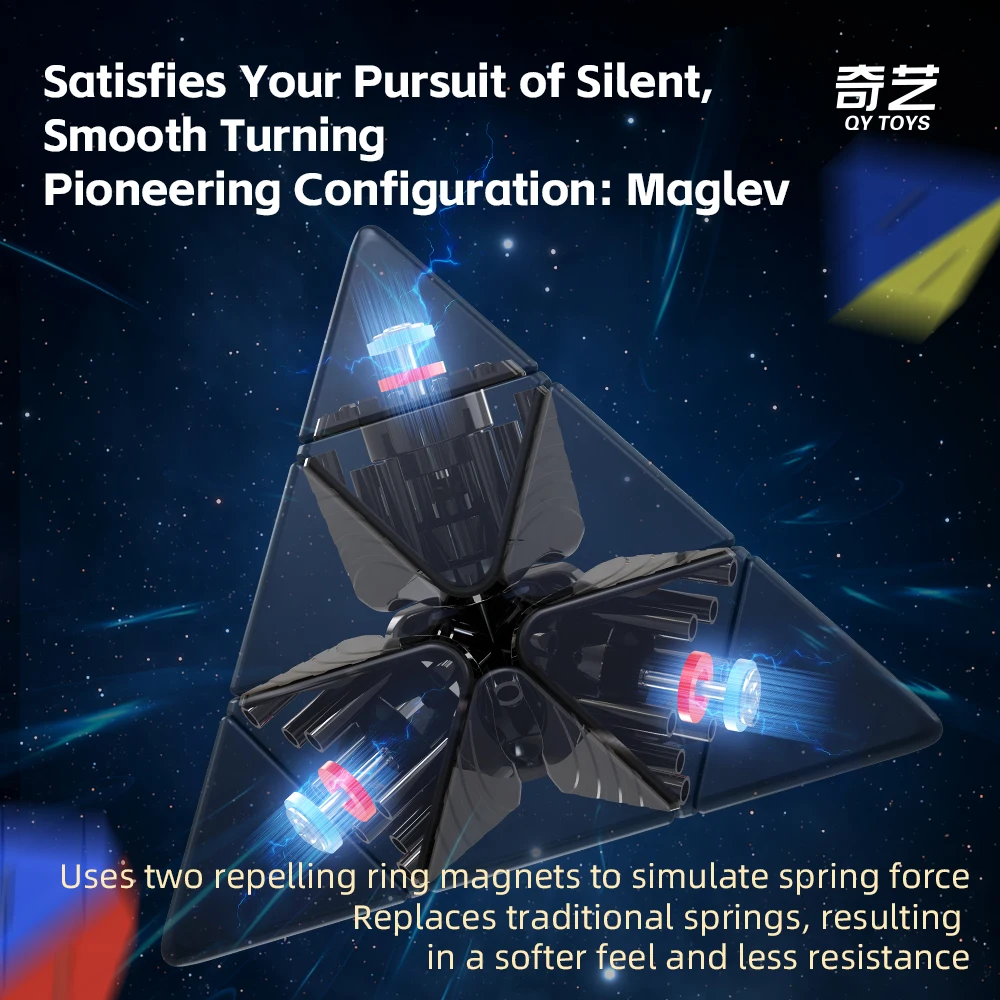 QiYi M Pro Piramide Cubo Magico Magnetico Professionale 3×3 Velocità Puzzle Giocattoli Per Bambini Piramide Speedcube Cubo Magico Giocattoli