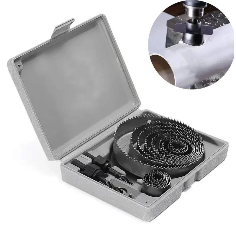 Professional Durable 16Pcs Carbon Steel Hole Saw Kit Metal Circle Drill Cutter for Wood PVC Plastic Power Tool