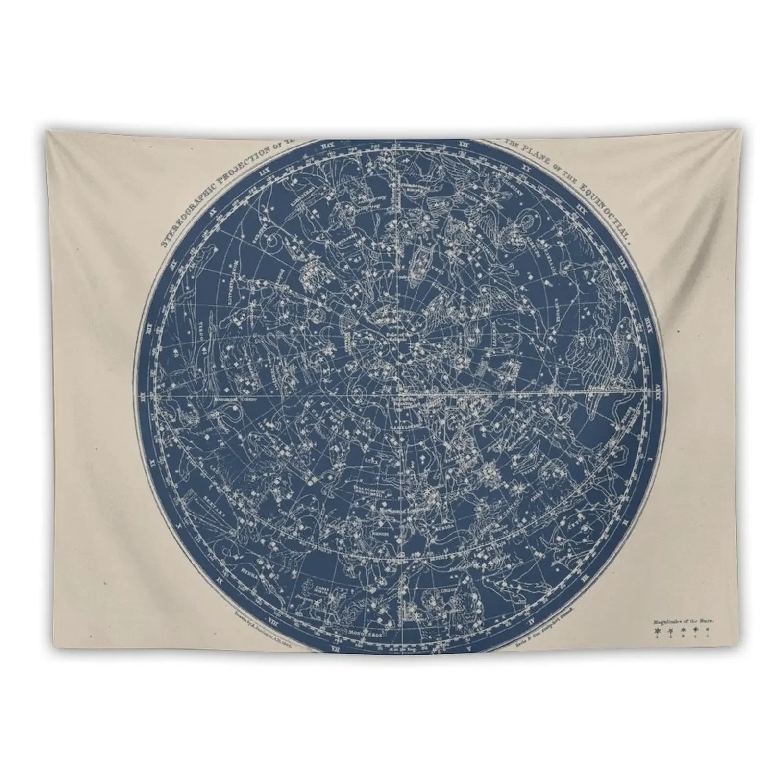 

Constellations of the Northern Hemisphere Vintage Azure Blue Tapestry Hanging Wall Aesthetic Home Decor Tapestry