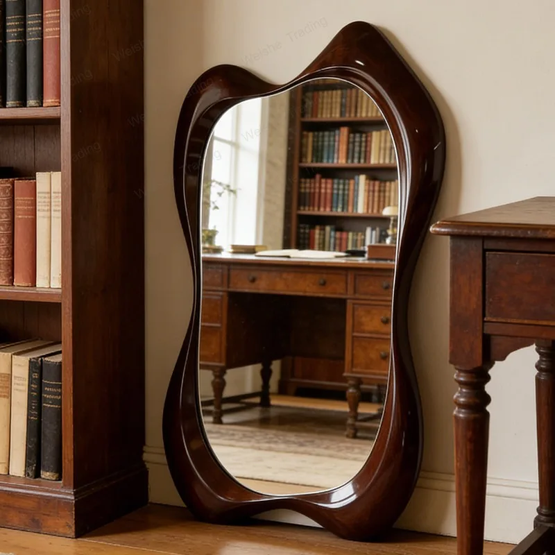 American floor-to-ceiling mirror against the wall full-body mirror living room irregular art mirror landing creative fitting