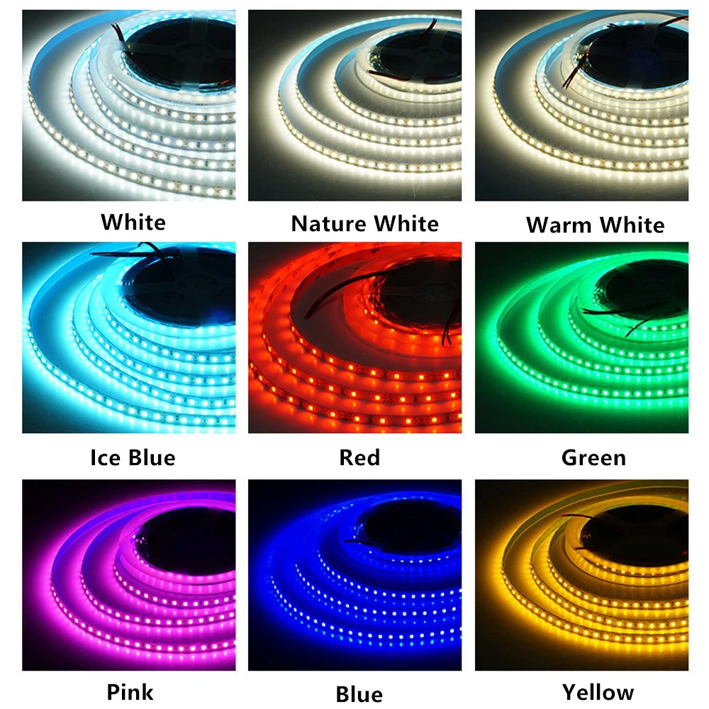 5V 12V 24V Led Strip 5m SMD 2835 300/600/1200 Led Strips Tape Fiexible Room Light Ledstrip sotto l'illuminazione dell'armadio retroilluminazione