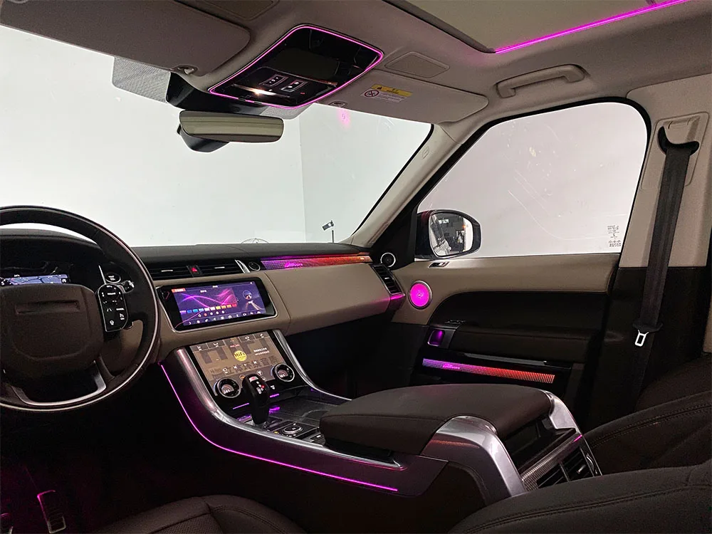 Auto Door Led Ambient Light Speaker Cover For 2013-2022 Range Rover Vogue Sport  Atmosphere lights Plug and play screen control