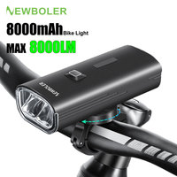 NEWBOLER Bicycle Light Front 8000mAh Bike Light 8000Lumen Waterproof  USB Charging MTB Road Cycling Lamp Bike Accessories