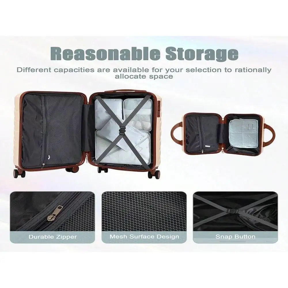 مجموعة أمتعة صلبة ABS مكونة من قطعتين - عجلات دوارة خفيفة الوزن وقفل TSA للسفر ورحلات العمل #6