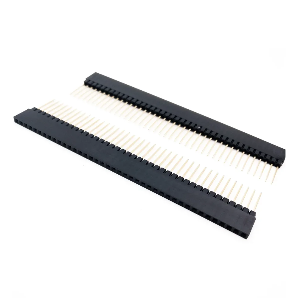 PC104 Single Row Female Header 1x40 Pin, 2.54mm Pitch Long Pin Stacking Connector Strip (5/10/20 Pcs)