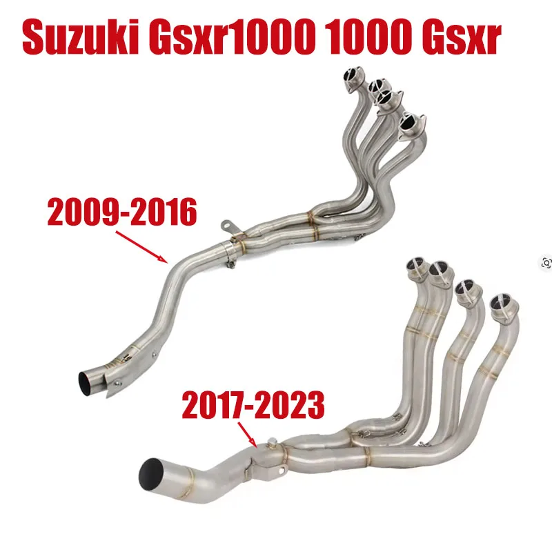 Exhaust Motorcycle Slip on Motorcross Front Pipe Full Systems Stainless Steel Connect Tube Link For GSXR1000 209-2023
