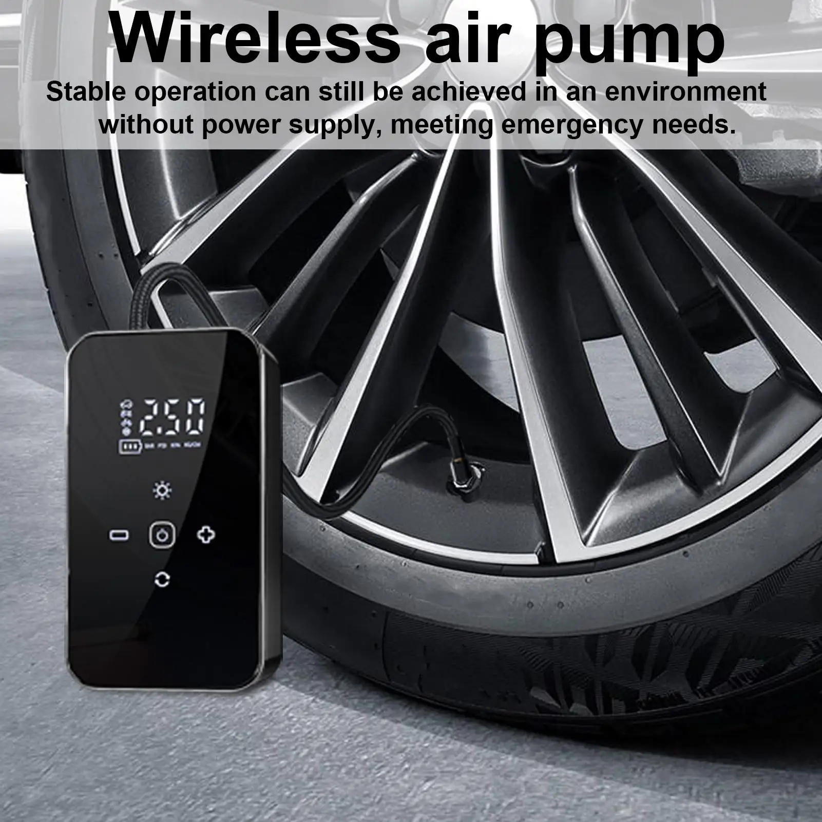 

Беспроводной воздушный насос с сенсорным экраном, беспроводной воздушный насос, электрический насос для накачивания шин, перезаряжаемые автомобильные аксессуары для езды на велосипеде