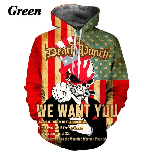 Five Finger Death Punch Hoodies 3D Print Hoodie men/women Long Sleeve Fashion Hooded Men Fashion Kids hoodie Y2K Unisex clothing