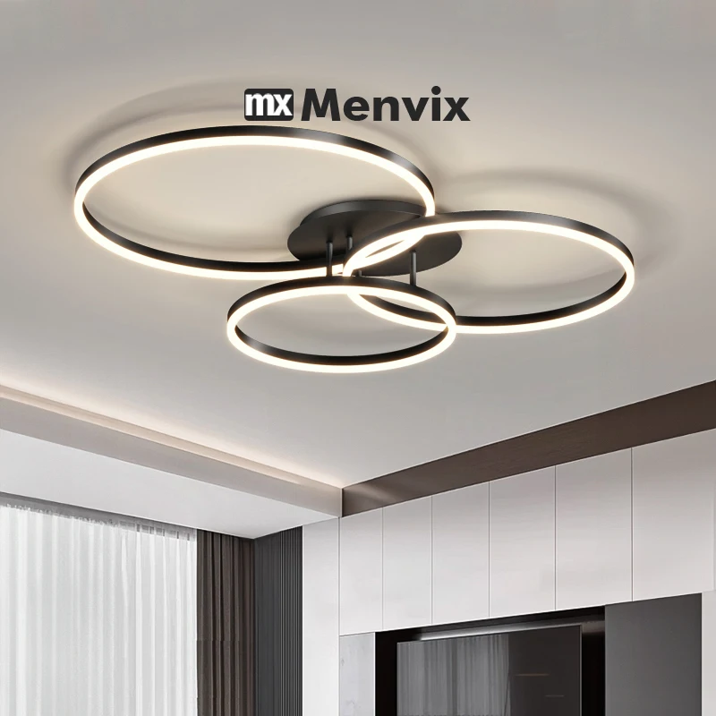 北欧クリエイティブラウンド家庭用 LED シャンデリア 3 色ランプモダンなスタイルの天井ランプ寝室のライトダイニングルームランプ