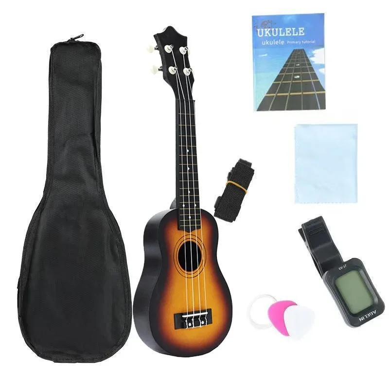 미니 기타 21inch Ukulele Full Gear Plastic Bag Tuner Strap Estrumentos Musicais Professional Instrument Ukulele