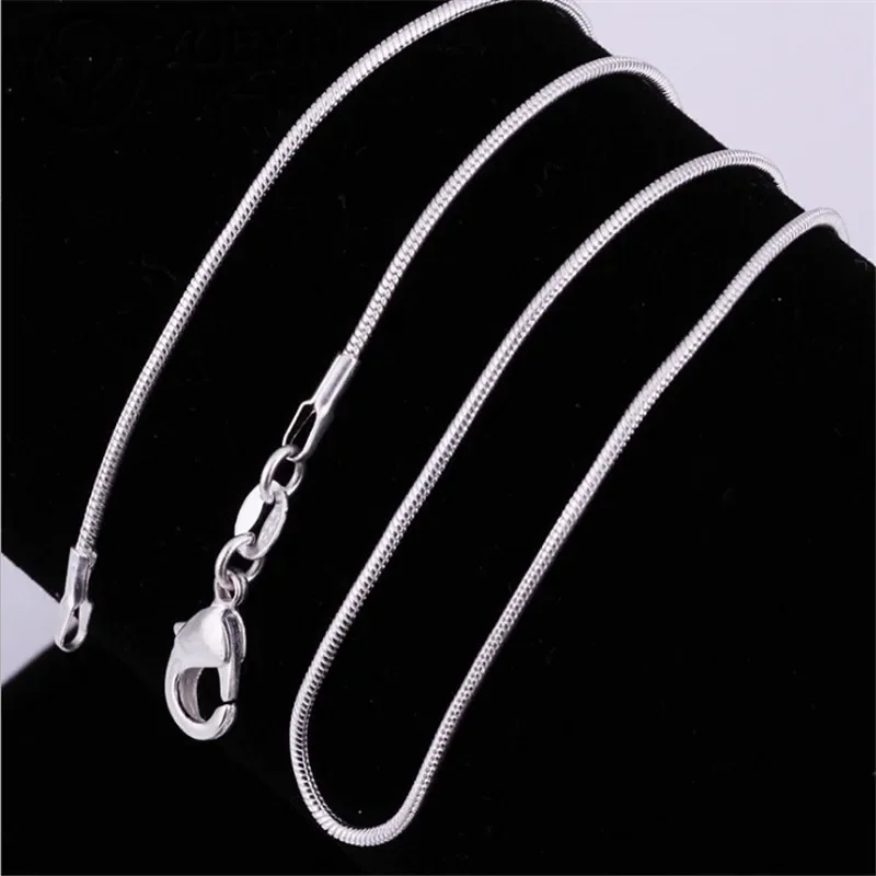 1MM 925 Sterling Silver Chain Fashion Sliver Necklace High Quality Snake Chain For Men and Women Multiple basic chains