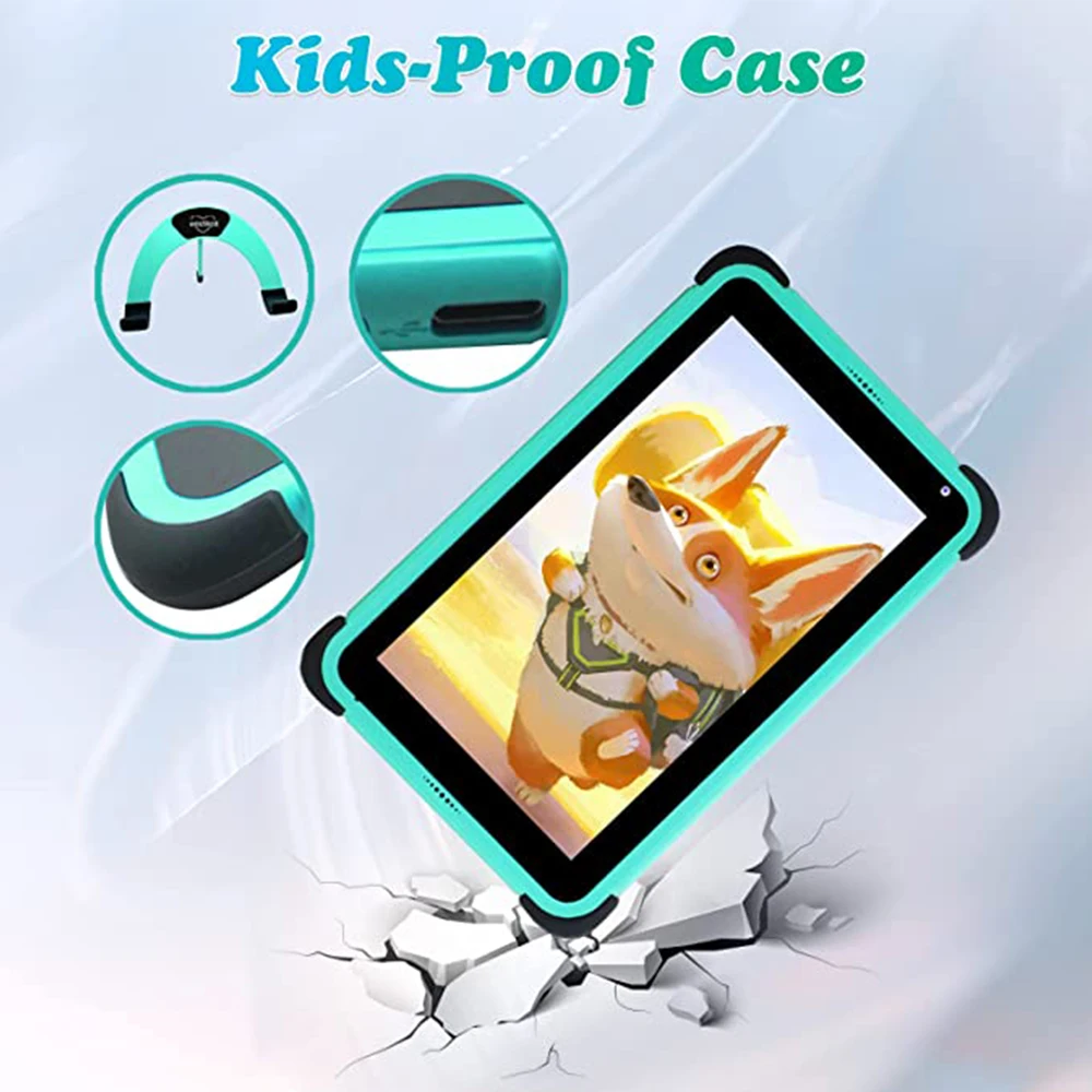 Weelikeit Groen Kids Tablet 8 ''Android 11 1028X800 Hd 2Gb Ram 32Gb Rom Kinderen Tablet Voor Kinderen 4500Mah Dual Camera Quad Core