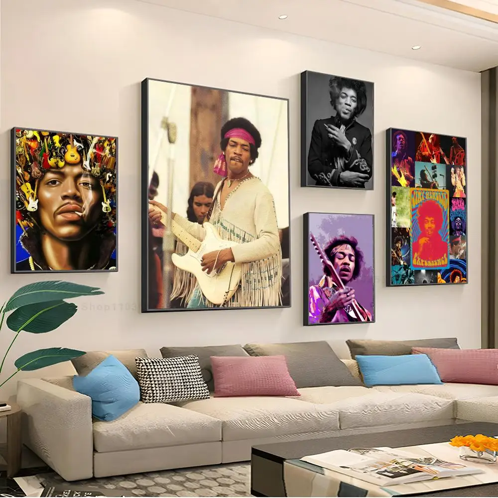 Singer J-Jimi H-Hendrix Poster Paper Print Home Living Room Bedroom Entrance Bar Restaurant Cafe Art Painting Decoration