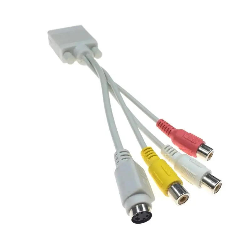 VGA To AV Conversion Cable VGA To S Terminal 4-Hole S-Video Adapter Cable 3RCA Lotus Audio And Video Three Color Cable