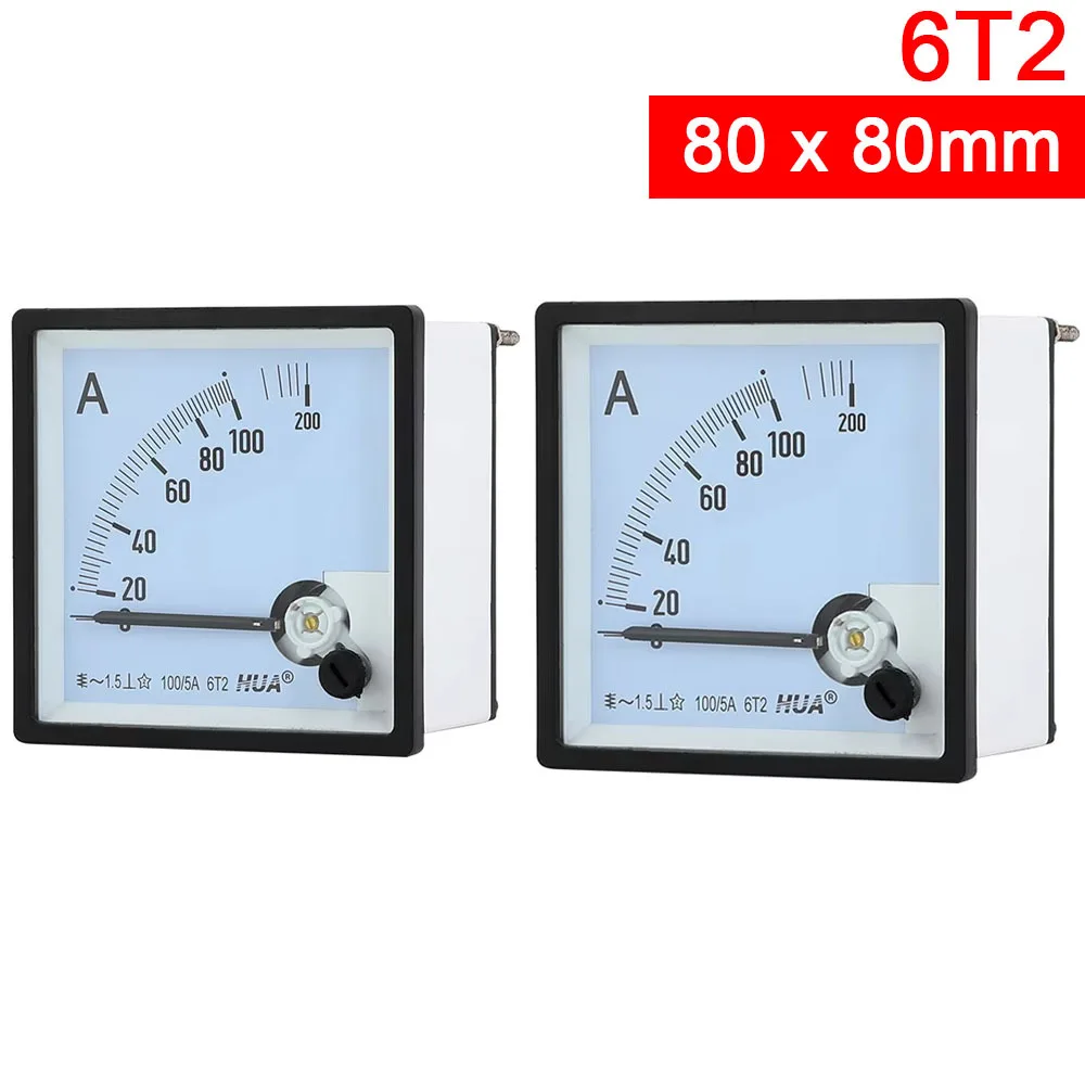 6T2 AC Analog Ammeter 1A 2A 3A 5A 10A 15A 20A 30A 50A 100A 200A 250A 300A 400A 500A 600A 1000A 2000A Pointer Current Meter