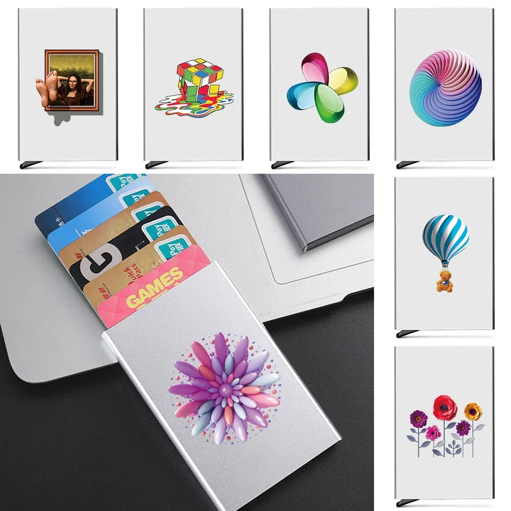 

ID Credit Bank Card Holder Wallet Luxury Brand 3D Print Men Anti Rfid Blocking Protected Magic Slim Mini Money Wallets Case 2026