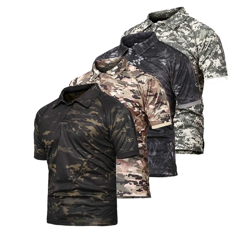 Quick Drying Tactical T Shirt Men Summer  Camouflage T-shirt Male Breathable Short Sleeve TShirts Plus Size S-5XL