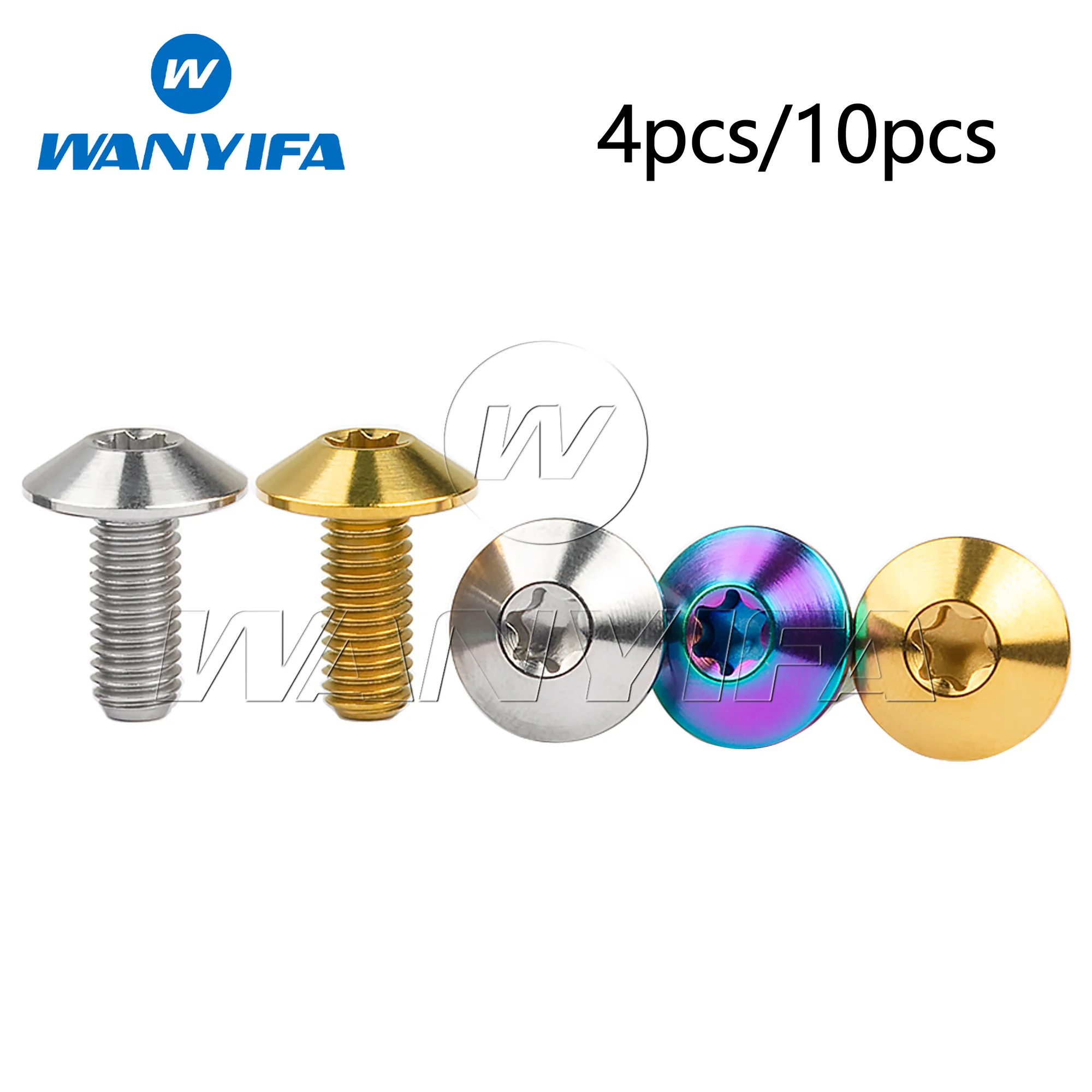 Wanyifa Titanium Bolts M4x10/15mm Torx T20 Head Screws for Bicycle And Motorcycle Parts Accessories 4pcs/10pcs