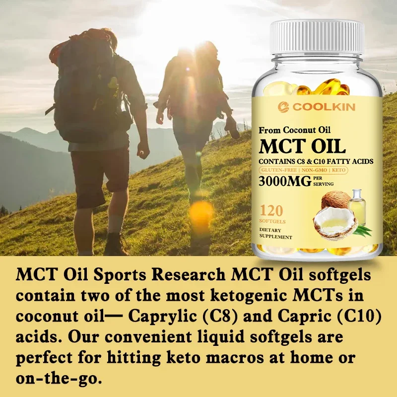 Organic MCT Oil 3000mg - Supports Energy and Endurance, Healthy Weight Management, Inflammation