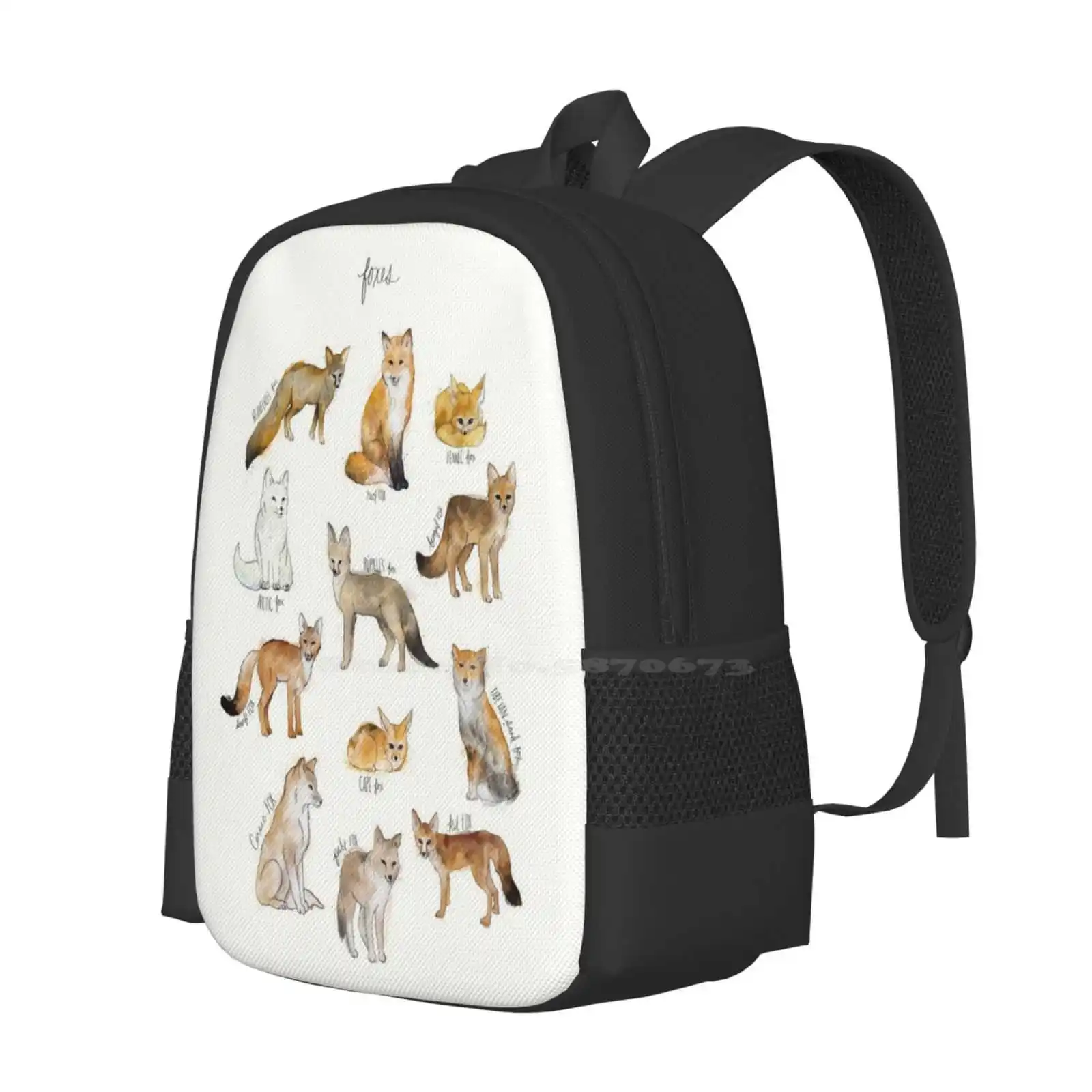 Foxes Pattern Design Bagpack School Bags Foxes Chart Series Animals Wildlife Forest Nature Fauna Woodland Creature Wilderness