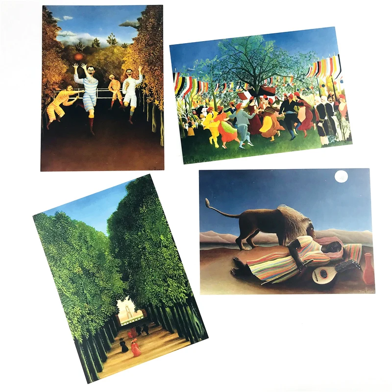 12 Sheets/Set Claude Rousseau Oil Painting Greeting Postcards Interesting Birthday Gift Message Cards